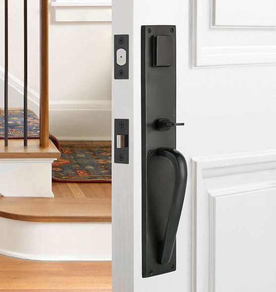 Arlo D-Handle Lever Exterior Bronze Door Set | Rejuvenation