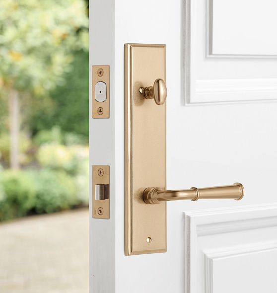 Raegan D-Handle Lever Exterior Bronze Door Set | Rejuvenation