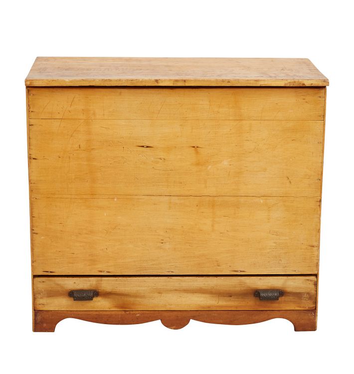 Tall Vintage Pine Blanket Chest with Drawer Rejuvenation
