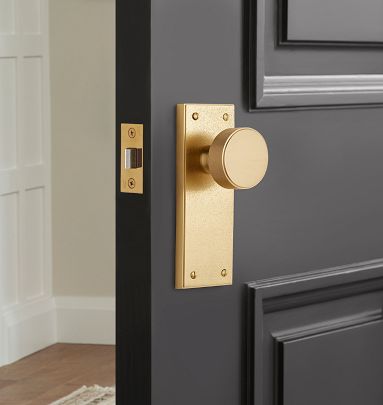 Jerico Brass Knob Interior Door Set Tube Latch Set | Rejuvenation