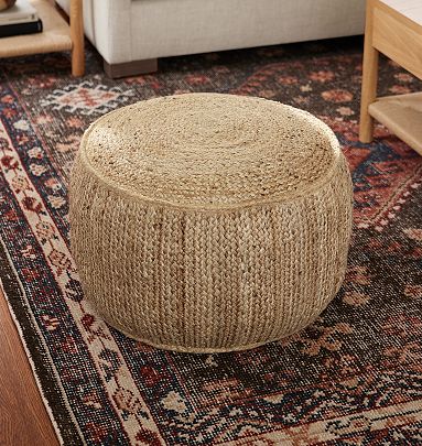 Jute Braided Pouf