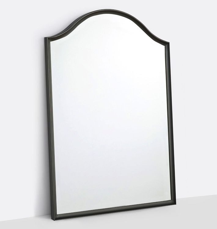 Arched Metal Frame Traditional Floor Mirror