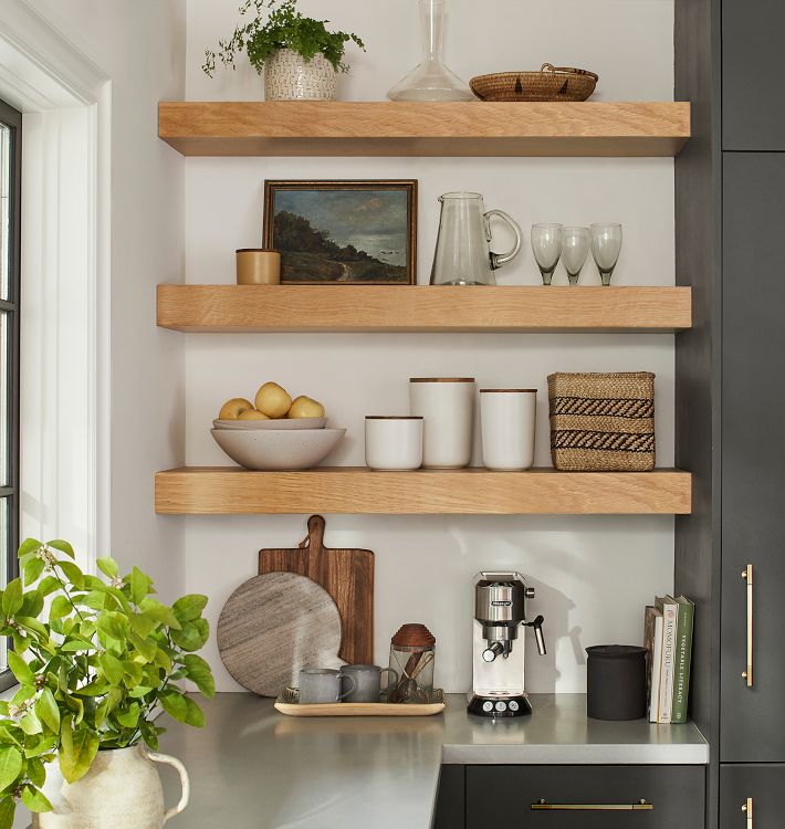 Floating Wood Shelf with 4 Height