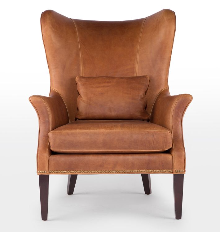 Clinton Modern Wingback Chair, Vance Velvet Harbor