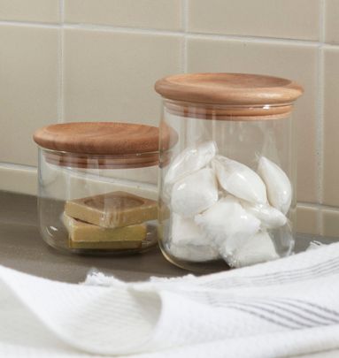 Better Homes and Gardens Glass Canister Set Acacia Wood Lids