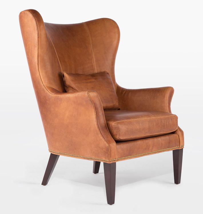 Clinton Modern Wingback Leather Chair