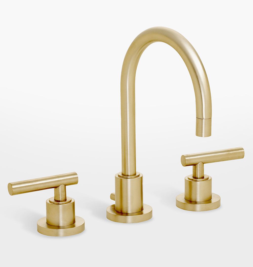 Online Designer Bathroom Tiburon Widespread Bathroom Faucet - Satin Brass