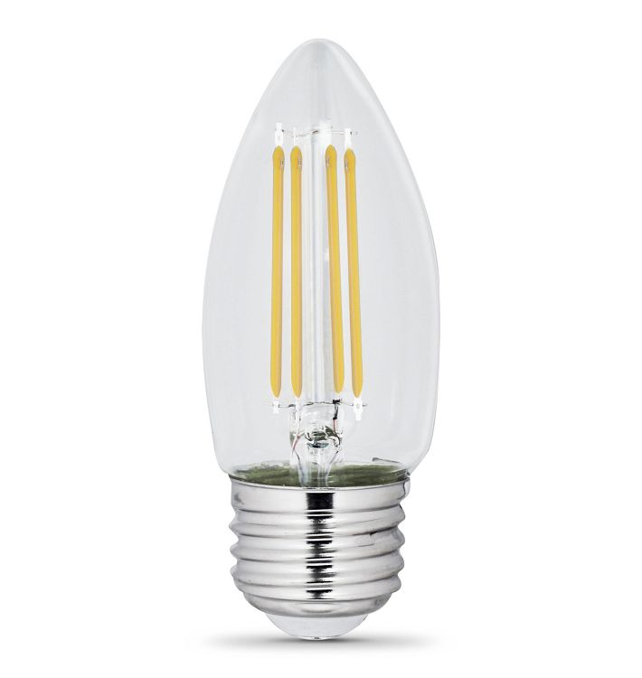 FEIT LED Filament B10 Clear 5.5W 60We Bulb 2 Pack