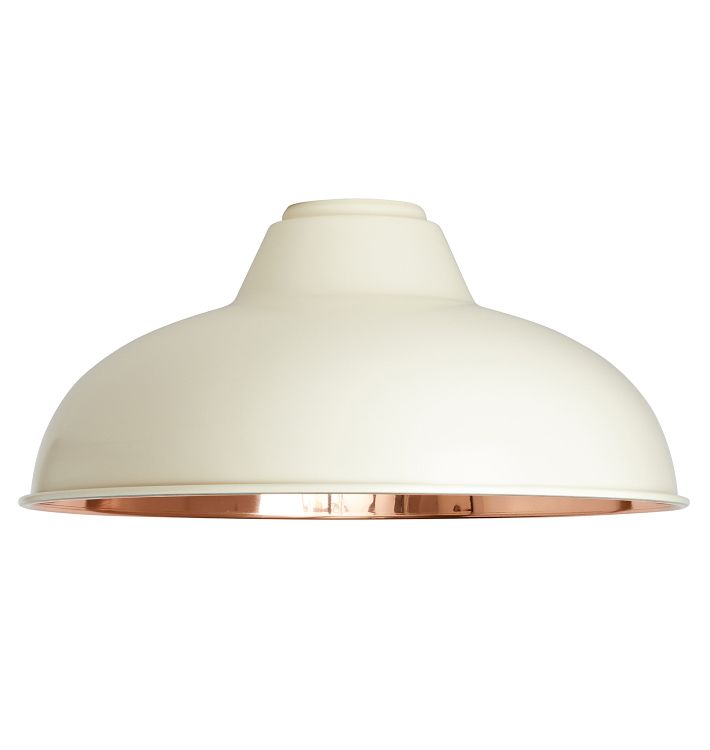 20&quot; Deep Dome Shade - Matte Cream &amp; Polished Copper