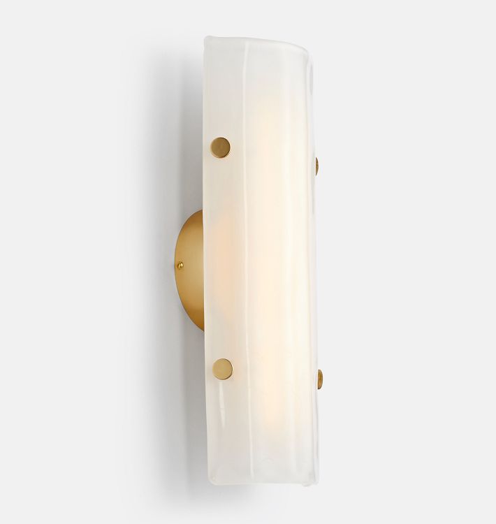 Willamette 16&quot; LED Pearl White Fluted Sconce