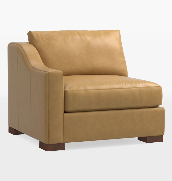 Guilford Leather Arm Chair Sectional Component