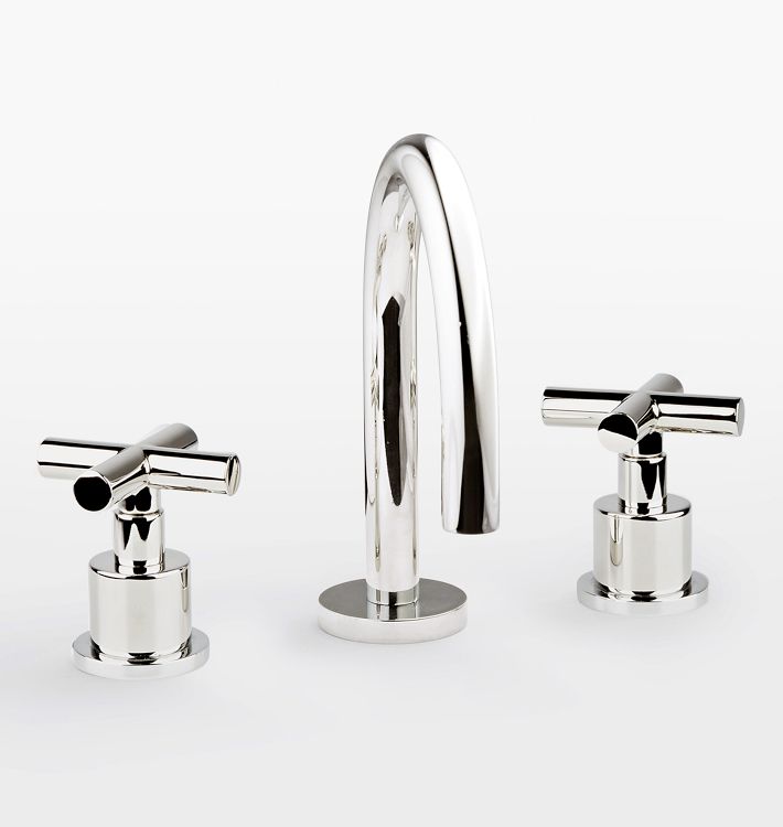 Waterhouse Short Spout Cross Handle Widespread Bathroom Faucet