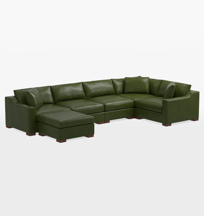 Sublimity Leather 6-Piece Sectional Sofa with Ottoman