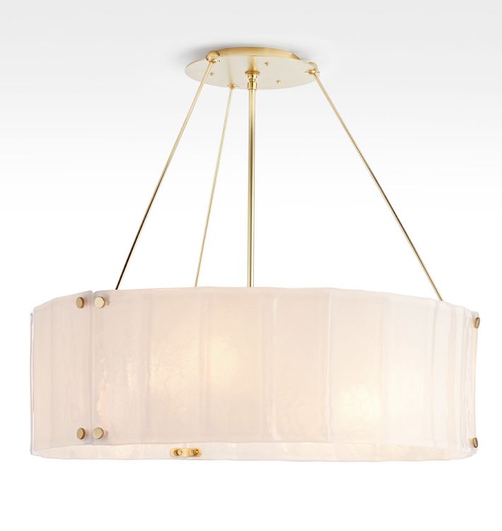 Willamette 32&quot; Aged White Fluted Chandelier