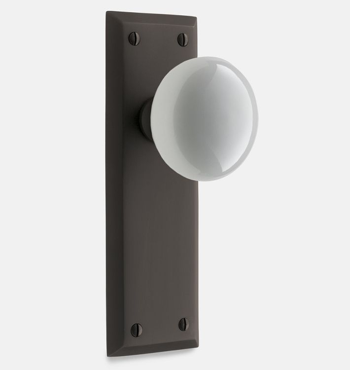 Putman White Porcelain Knob Mortise Interior Door Set