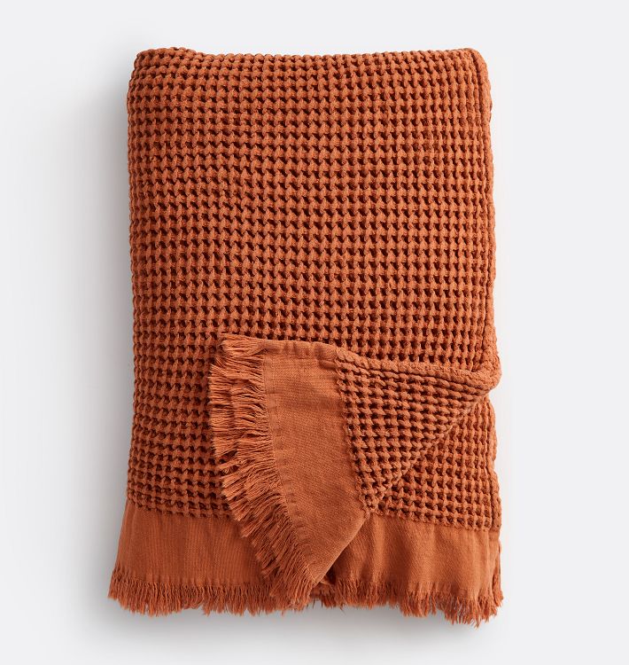 WAFFLE KNIT THROW BLANKETS