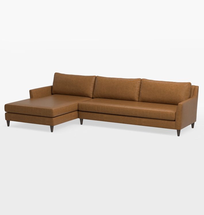 McNary Leather 2-Piece Chaise Sofa