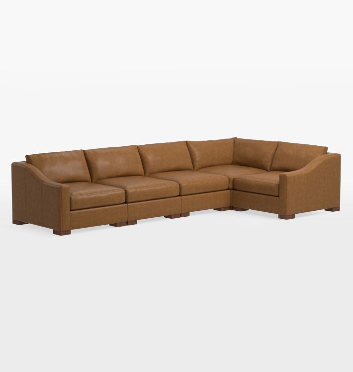 Guilford Leather 5-Piece Sectional Sofa