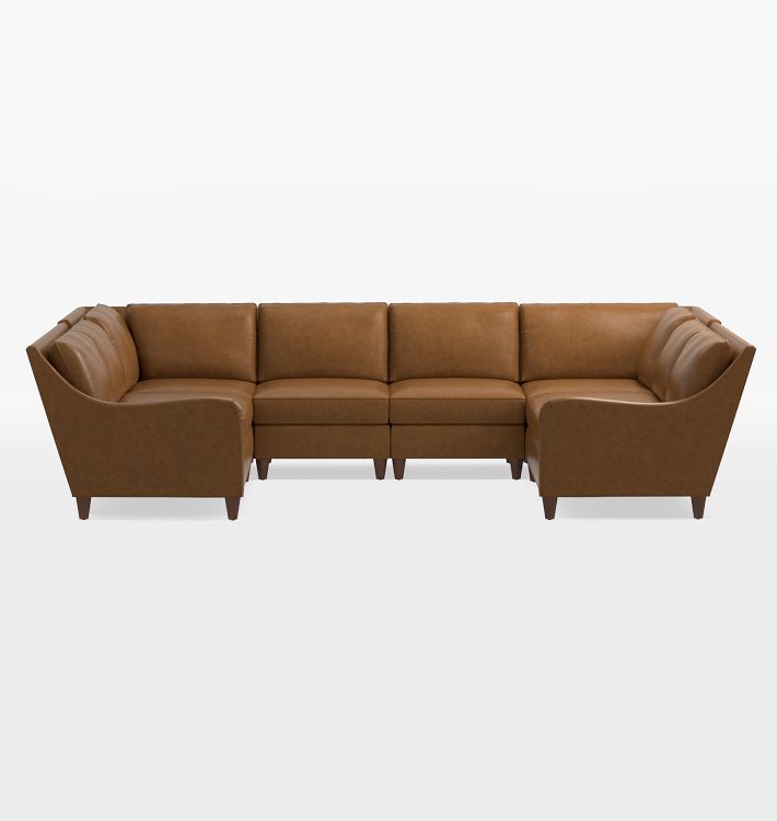 Vailer Leather 6-Piece U-Shape Sectional Sofa