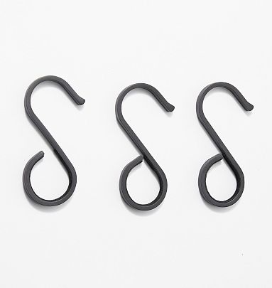 Felt-Lined S-Hooks - Set of 3, Oil-Rubbed Bronze