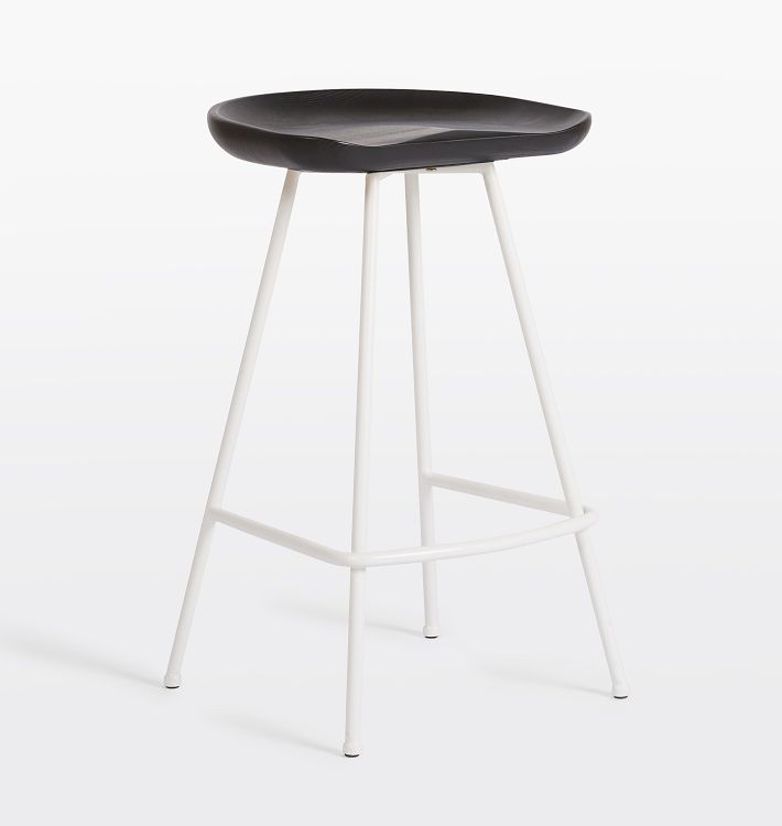 Randle Tractor Counter Stool with Metal Legs