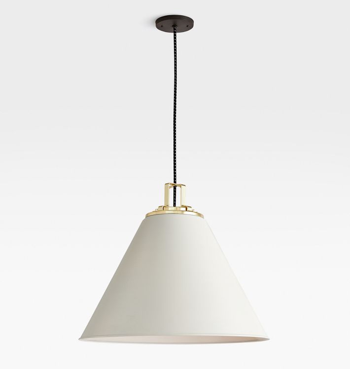 Butte 24&quot; Cone Aged Brass Pendant