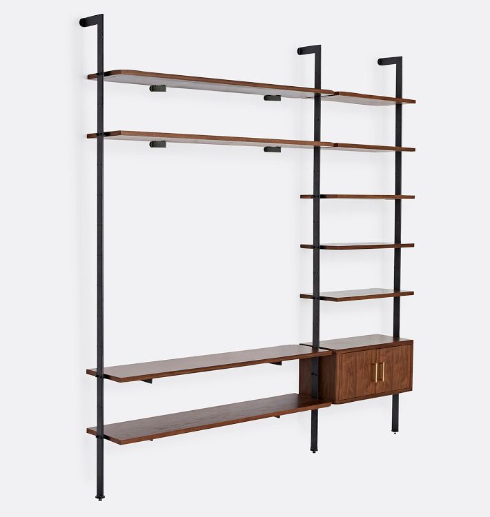 Holgate Modular Media Stand with Storage &amp; 96&quot; Rails