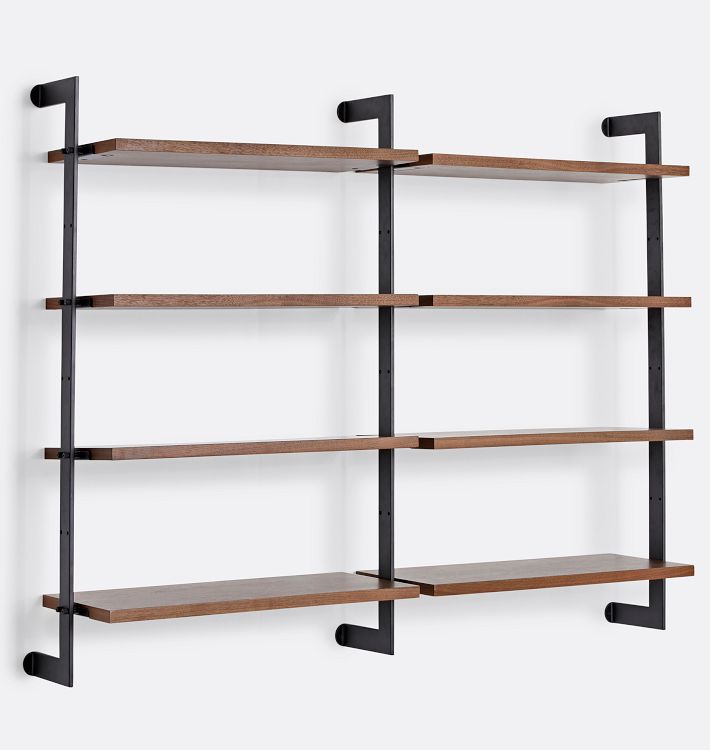 Modular Wall-Mounted Bookcase, Aluminum Bookcase