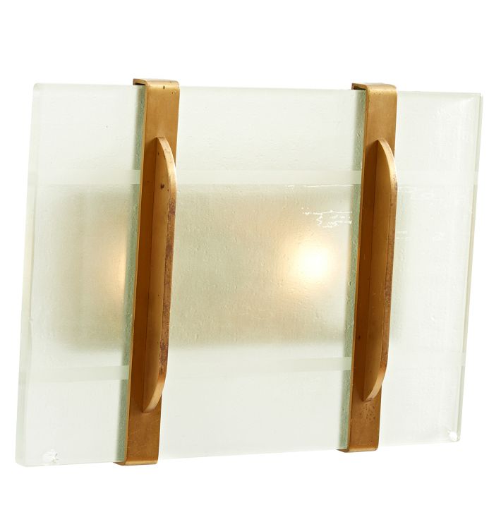 Art Moderne Cast Bronze and Glass Sconce
