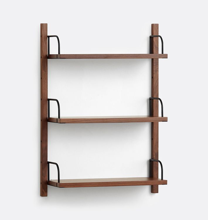 Hart Modular Walnut Triple Shelf Set