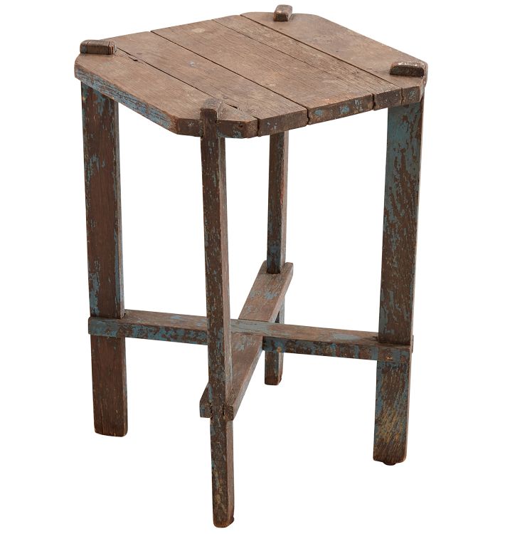 Weathered Blue Plant Stand