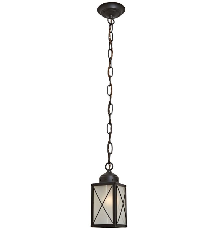 Traditional Lantern Pendant with Frosted Panels