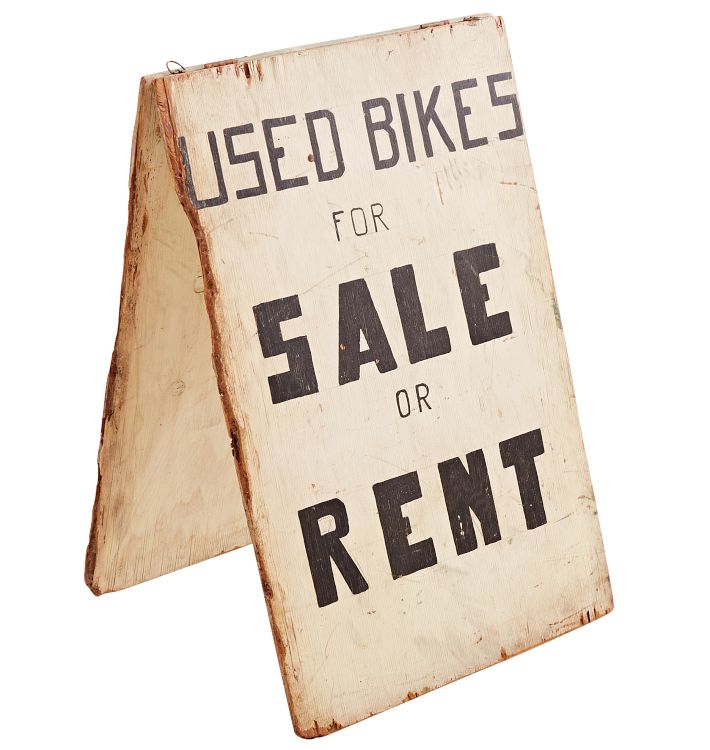 Hand Painted Used Bikes A-Frame Sign