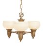 Vintage Art Deco Three-Light Cup Shade Chandelier