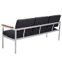 Vintage Three-Seat Chromed Settee by Steelcase