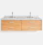 Geneva 60&quot; Wall Mount Teak Double Vanity