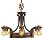 Vintage 6-Light Bare Bulb Chandelier by Riddle