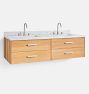 Geneva 60&quot; Wall Mount Teak Double Vanity