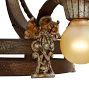 Vintage 6-Light Bare Bulb Chandelier by Riddle