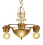 Vintage Art Deco Bare Bulb Chandelier