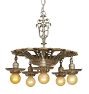 Finely Cast Vintage Classical Revival Polychome Chandelier