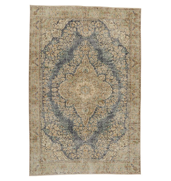 Vintage Turkish Hand-Knotted Rug, 10 x 7