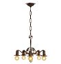 Vintage Bare Bulb Chandelier with Leaf &amp; Vine Motif