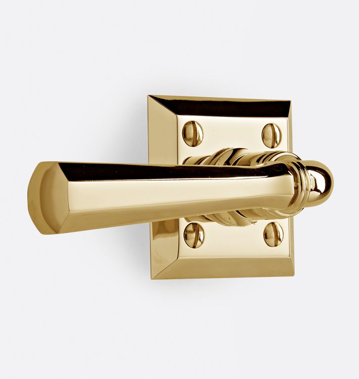 Coleman Interior Door Set, Passage - Octagon Lever - Lacquered Brass