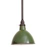 Enameled Green Industrial Pendant