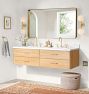 Geneva 60&quot; Wall Mount Teak Double Vanity