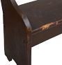 Vintage 8' Primitive Brown Painted Pine Bench