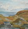 Vintage Rocky Seascape Oil on Canvas Painting