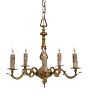 Antique 5-Light Cast Brass Classical Revival Candle Chandelier