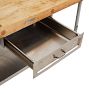 Vintage Industrial Butcherblock Table with Galvanized Steel Base